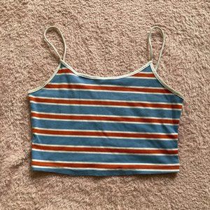 SHEIN - Blue and orange crop tank top